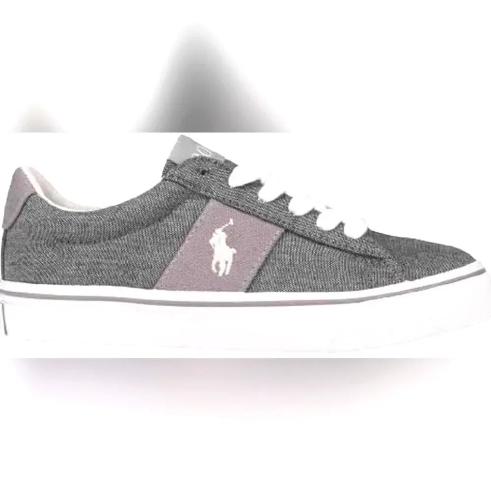 (S-3726)  Kid's POLO RALPH LAUREN  Sayer Grey Chmbry/CVS/Paprwht Sneaker Sz 3
